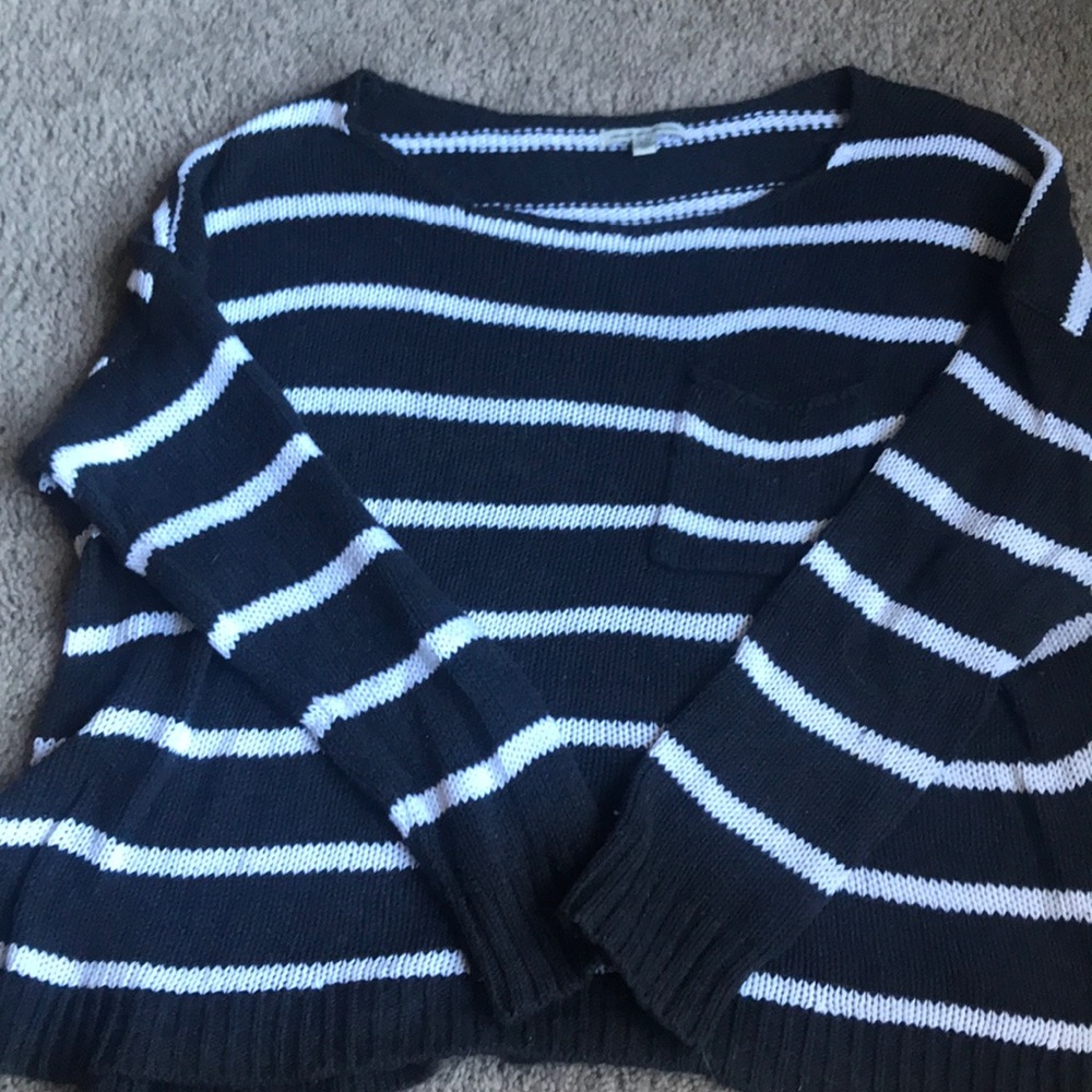 AEO stripped cable knit sweater
